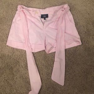 Lauren James pink&white striped seer sucker shorts